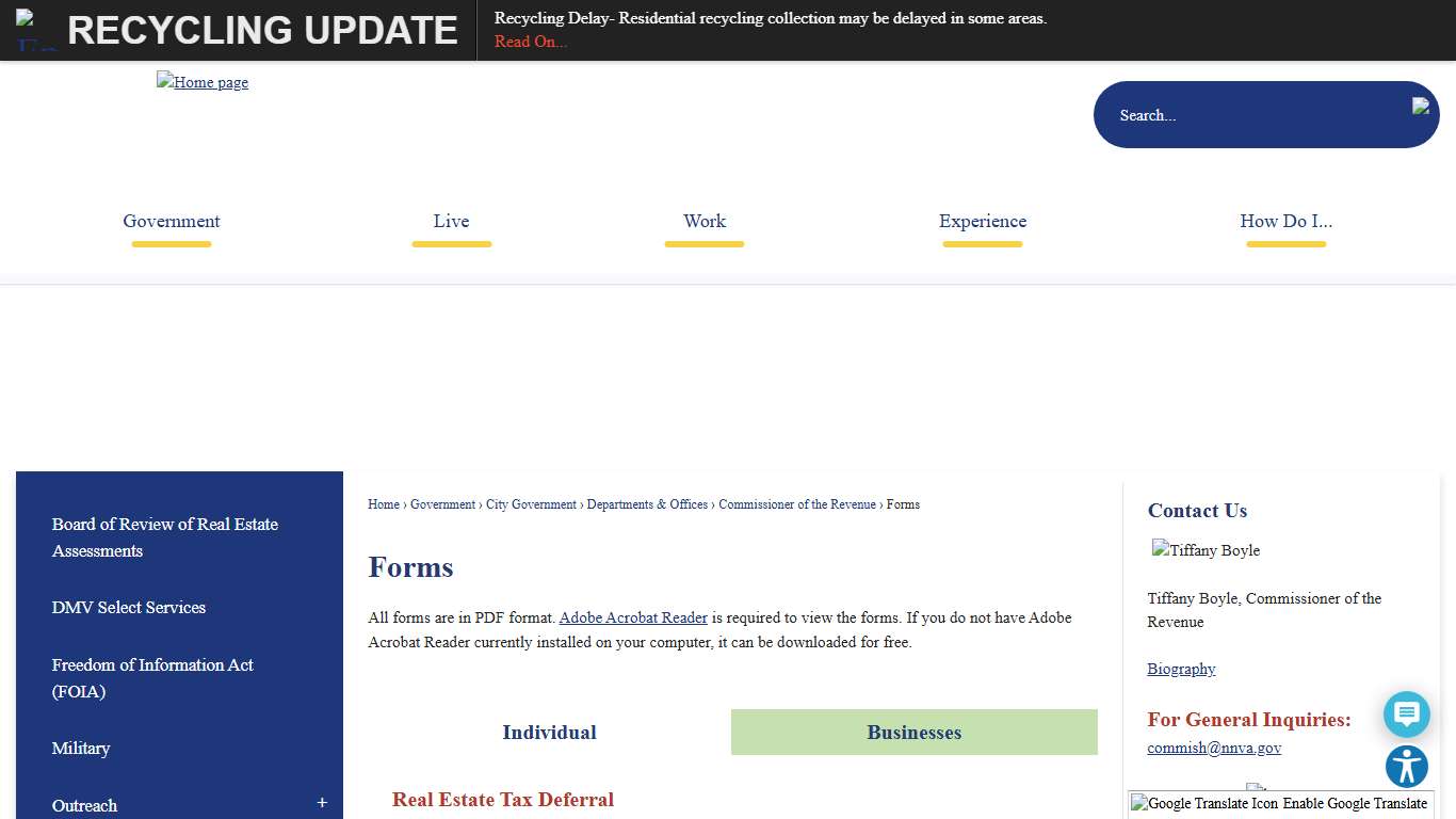 Forms Newport News, VA - Official Website